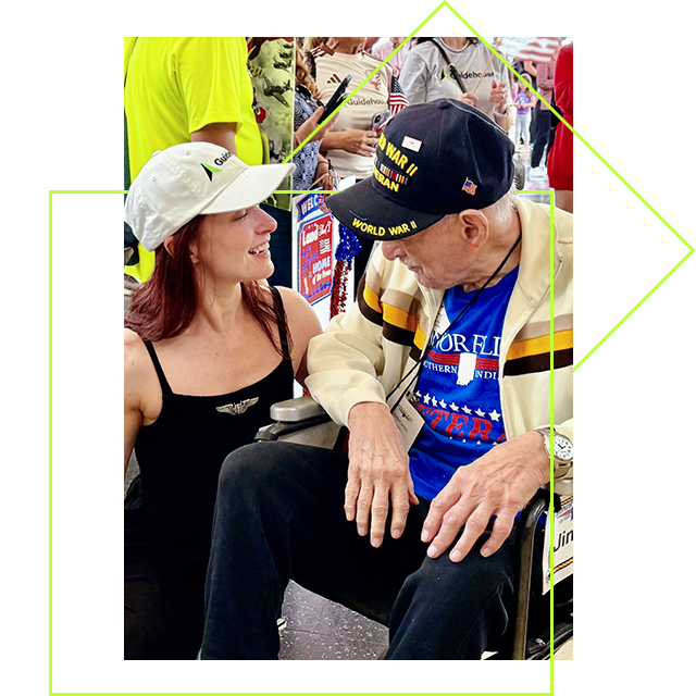 woman talking to vet