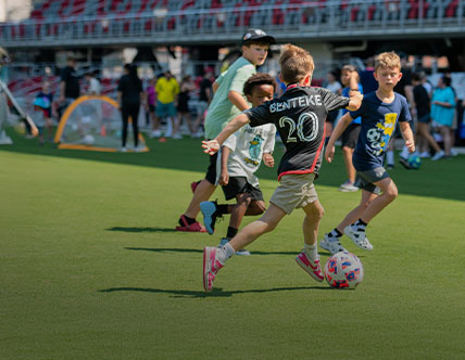 Kids playing soccer
