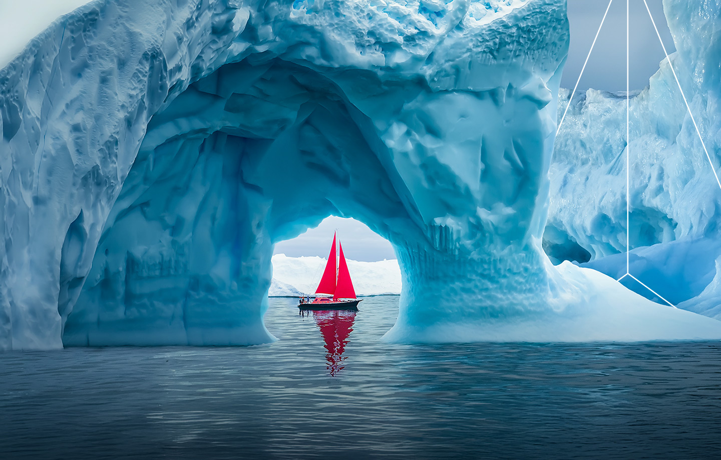 Red sailboat by Glacier dark 2 1440x920