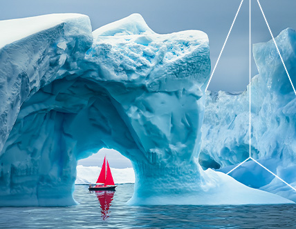 Red sailboat by Glacier dark 2 1440x920