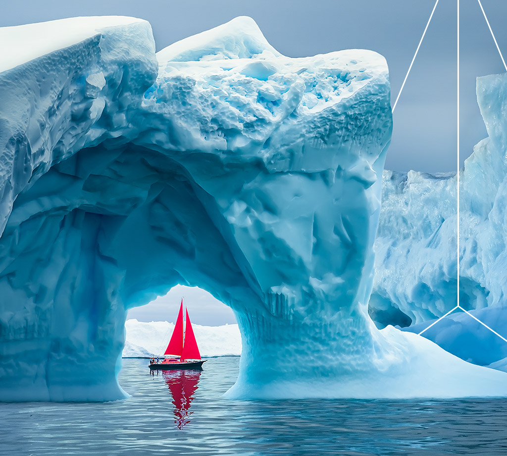 Red sailboat by Glacier dark 2 1440x920