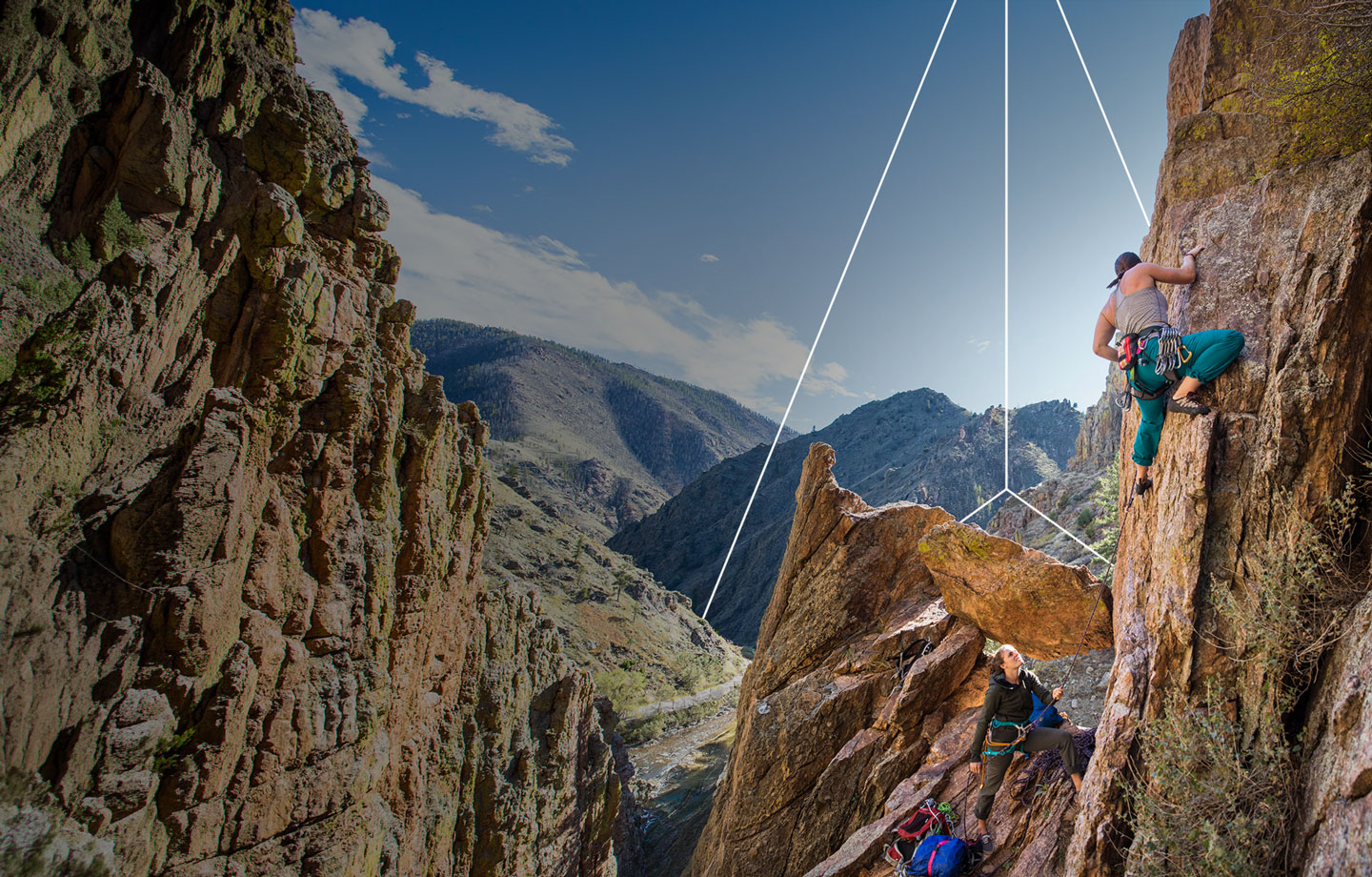 two cliff climbers