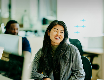 woman smiling in the office 