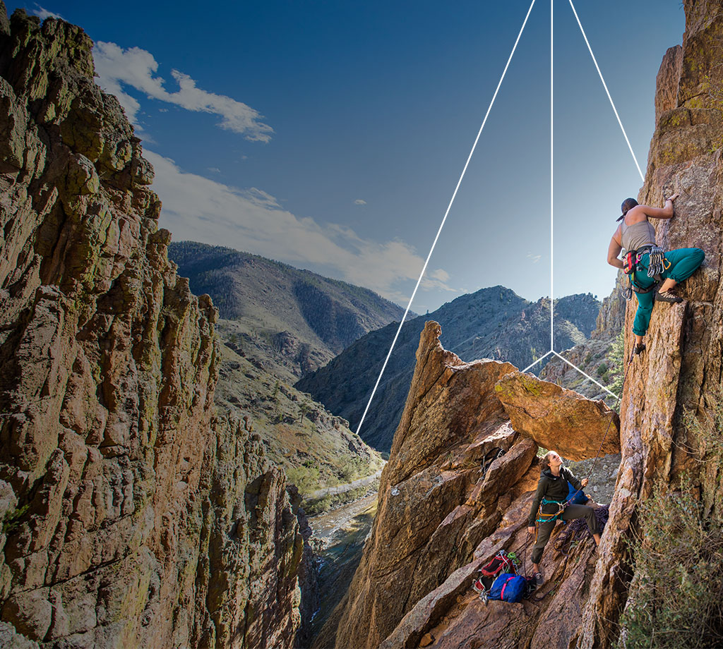 two cliff climbers