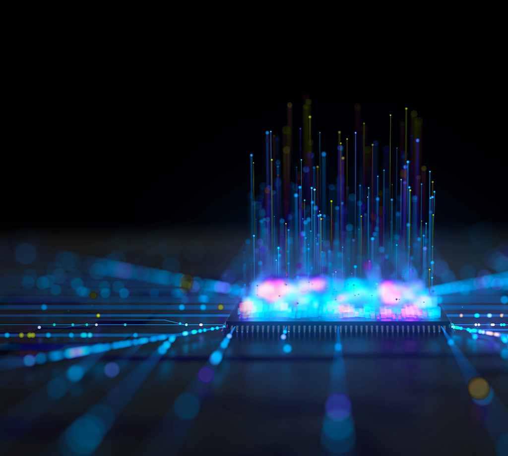 Digital lights glowing 