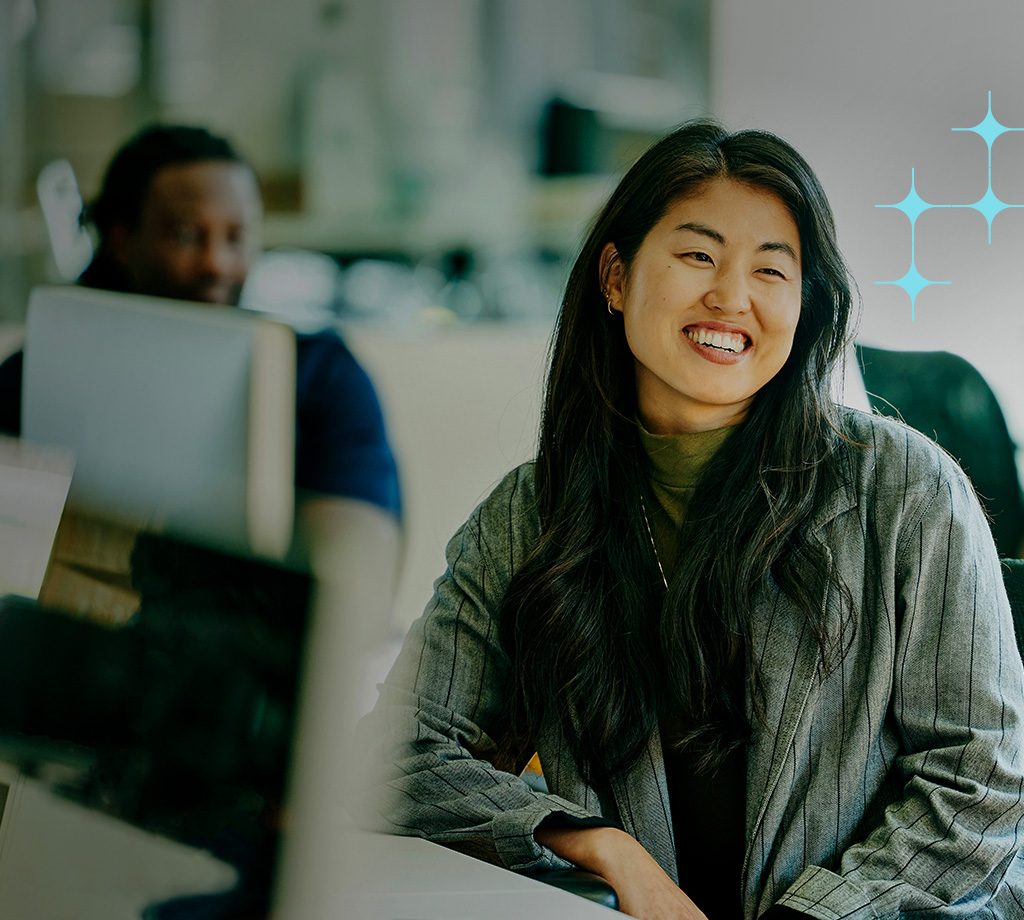 woman smiling in the office 