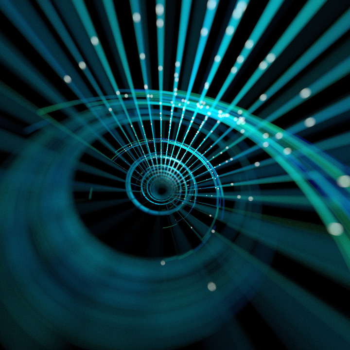 spiral digital green lines abstract