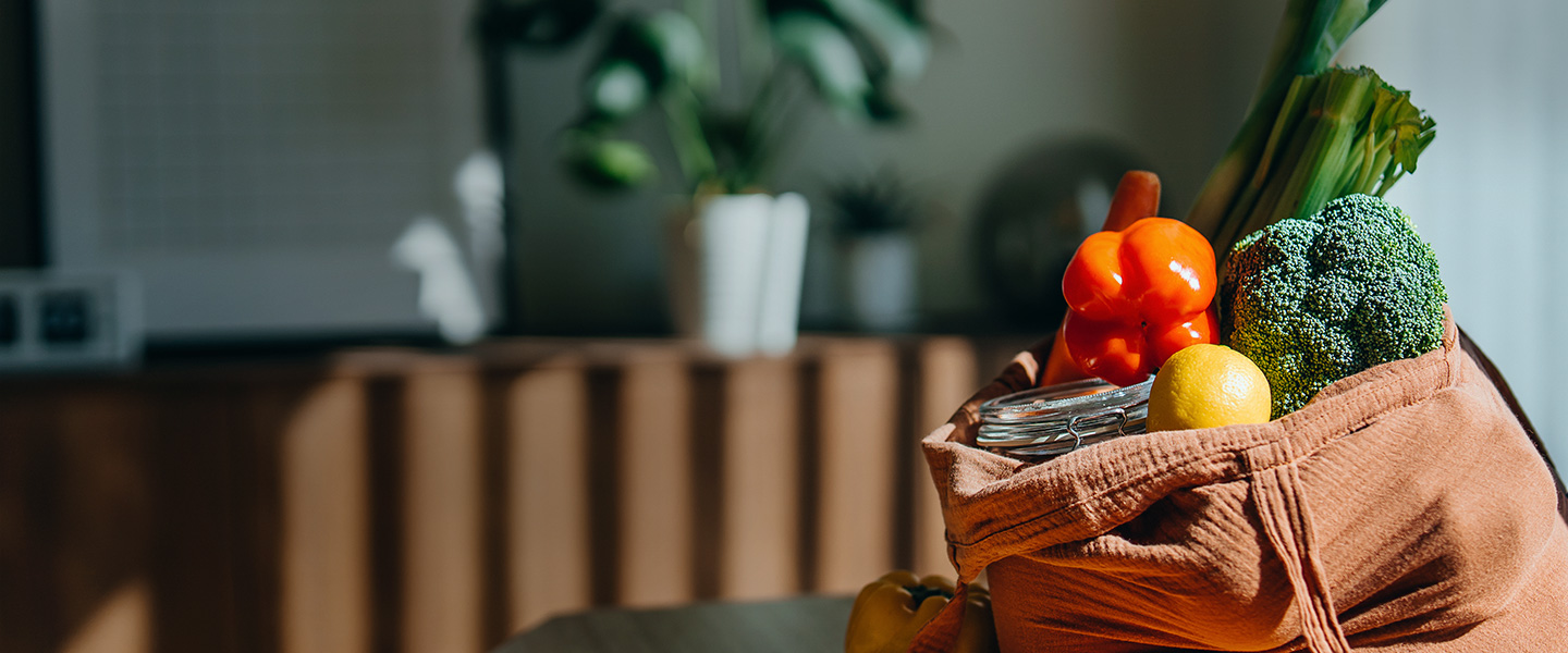 Bag of fruit and vegetables