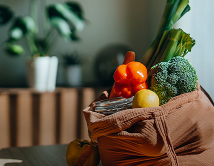 Bag of fruit and vegetables