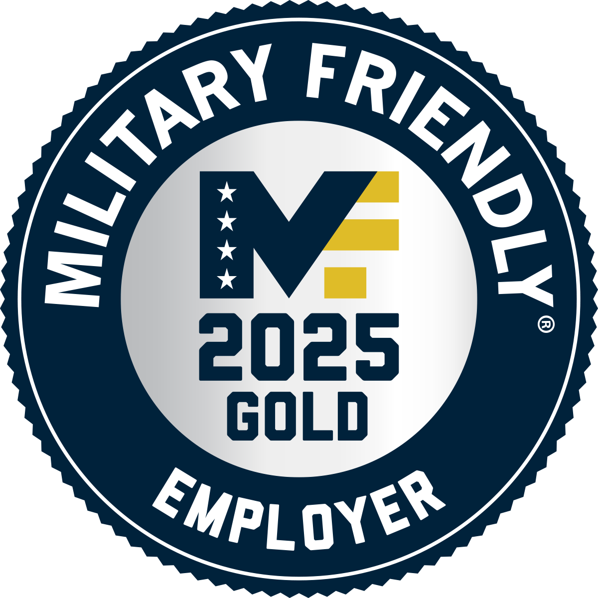 2025 Military friendly gold award seal
