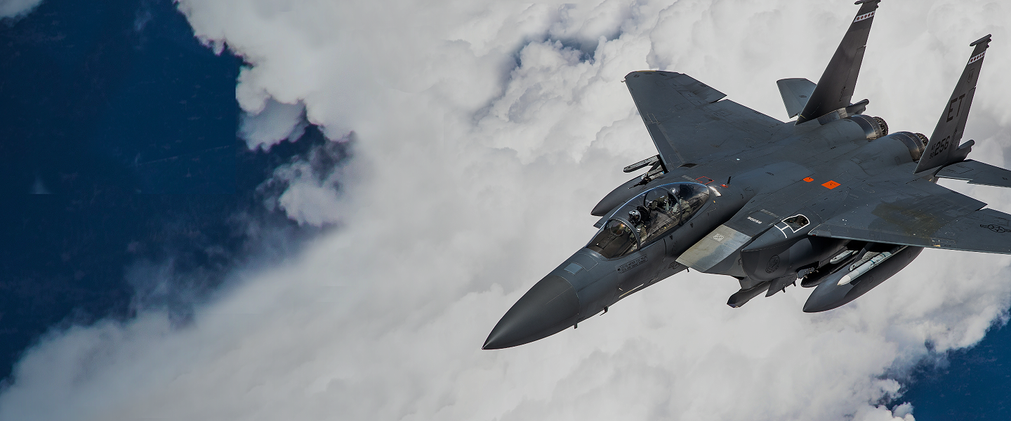 Air Force plane flying in sky