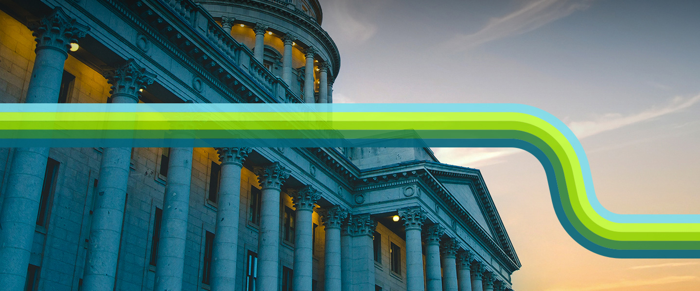 Gov building with abstract