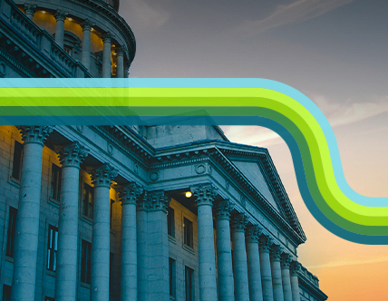 Gov building with abstract