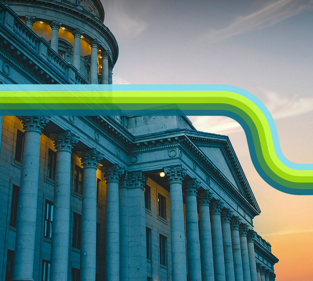 Gov building with abstract