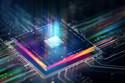 colorful tech chip with lights