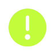 White and green exclamation  point