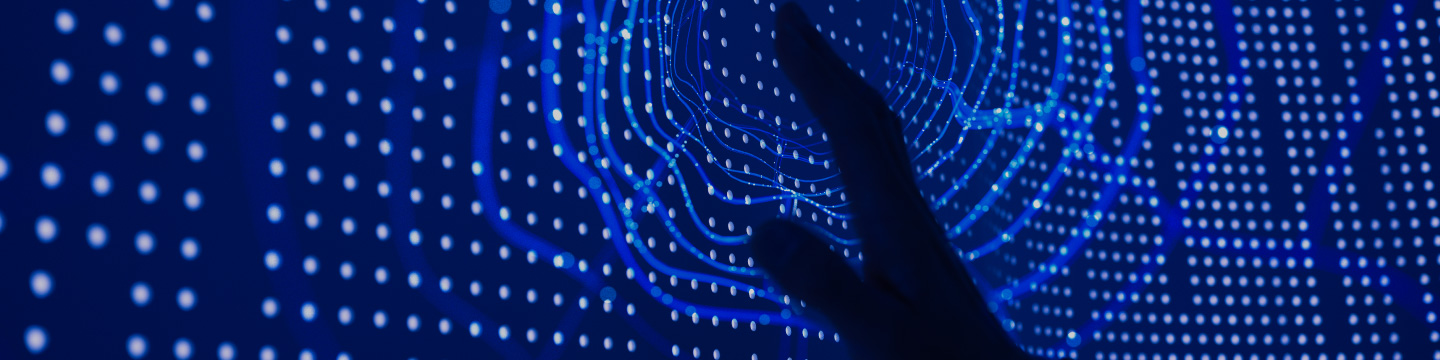 Blue lights with hand rippling waves