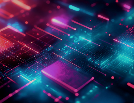 blue and pink light tech abstract