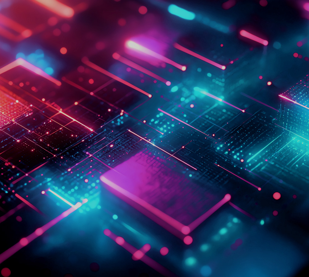 blue and pink light tech abstract