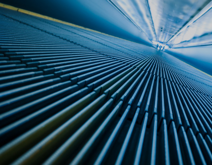 Low perspective of escalator