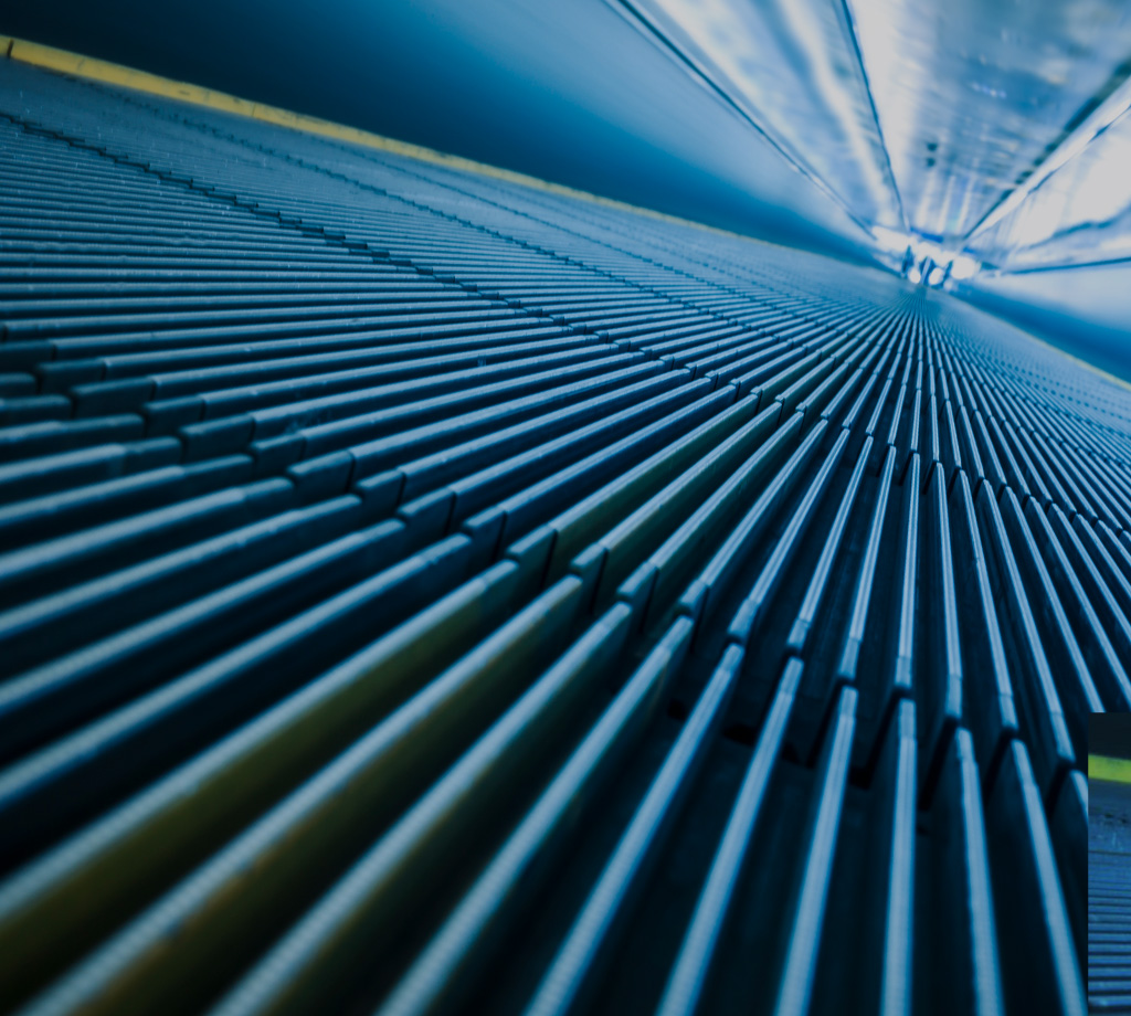Low perspective of escalator